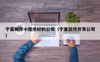 永城宁夏制作小程序好的公司（宁夏软件开发公司）